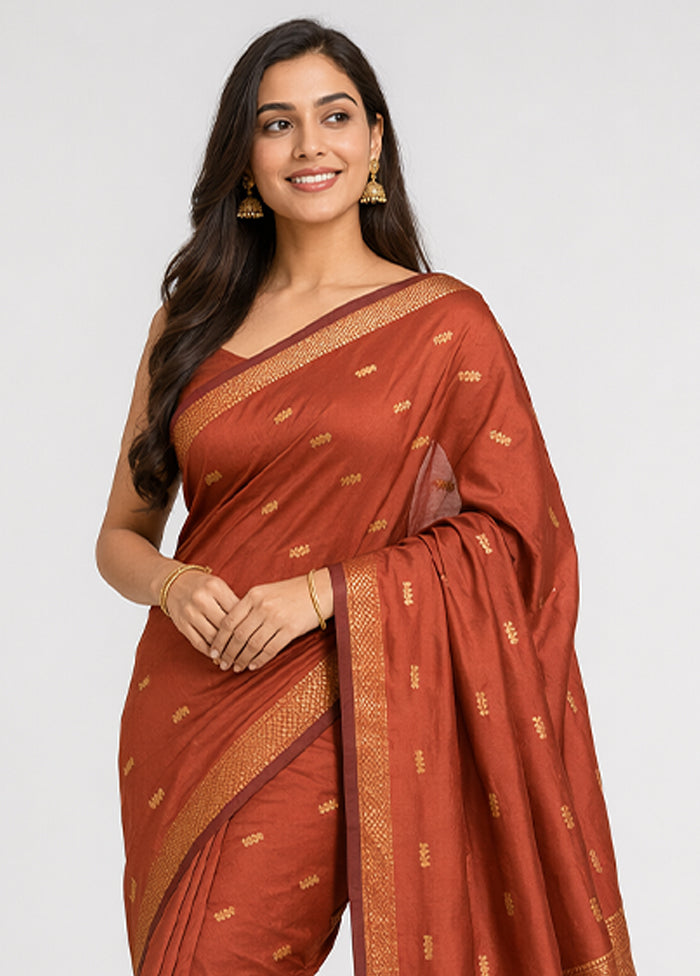 Maroon Kanjivaram Silk Saree With Blouse Piece