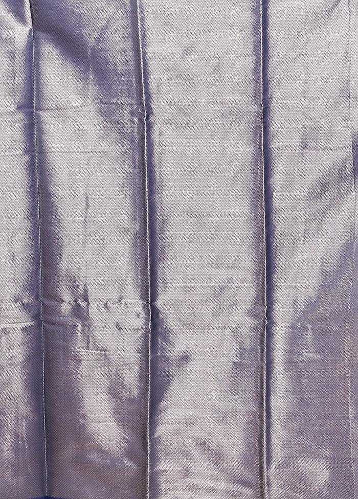 Blue Dupion Silk Saree With Blouse Piece