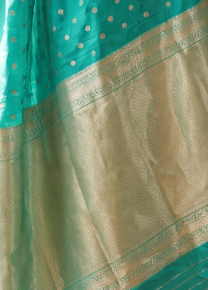 Green Katan Silk Saree With Blouse Piece