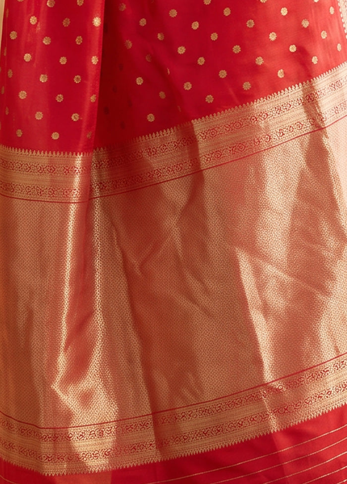 Red Katan Silk Saree With Blouse Piece