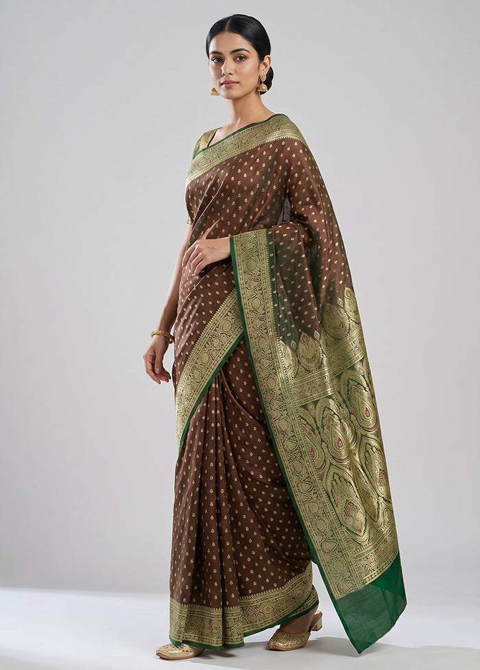 Green Handloom Banarasi Pure Silk Saree With Blouse Piece