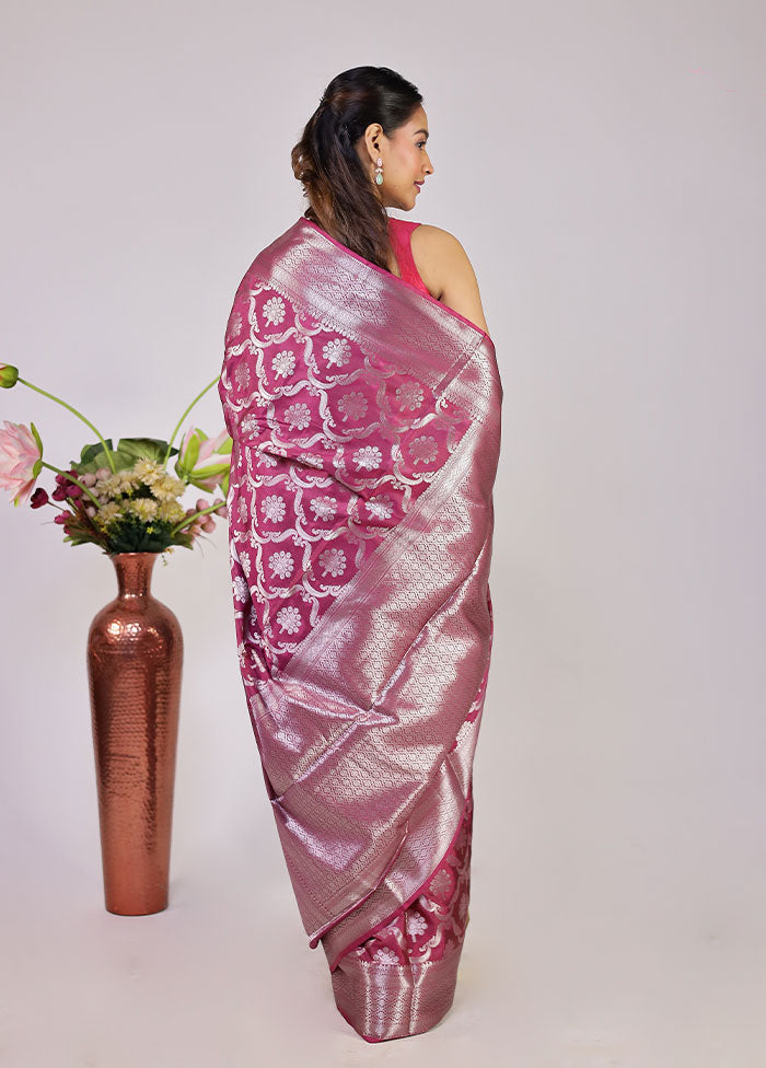 Purple Dupion Silk Saree With Blouse Piece