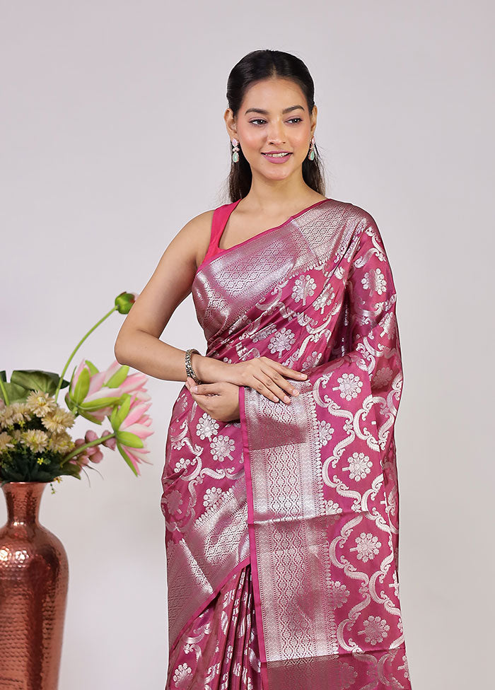 Purple Dupion Silk Saree With Blouse Piece