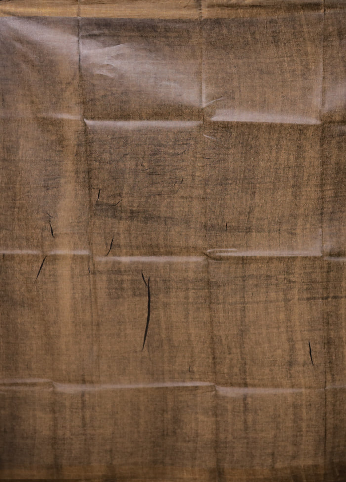 Cream Tussar Silk Saree With Blouse Piece