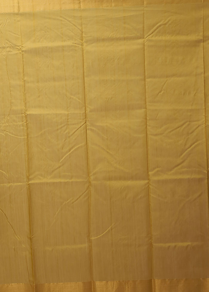 Yellow Chanderi Silk Saree With Blouse Piece