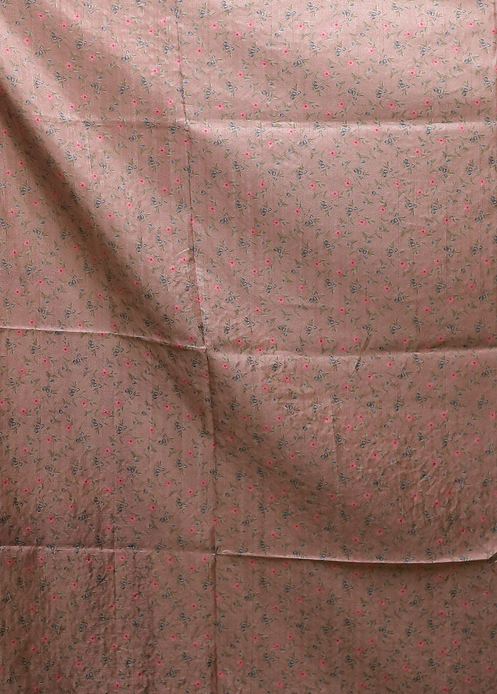 Cream Tussar Silk Saree With Blouse Piece