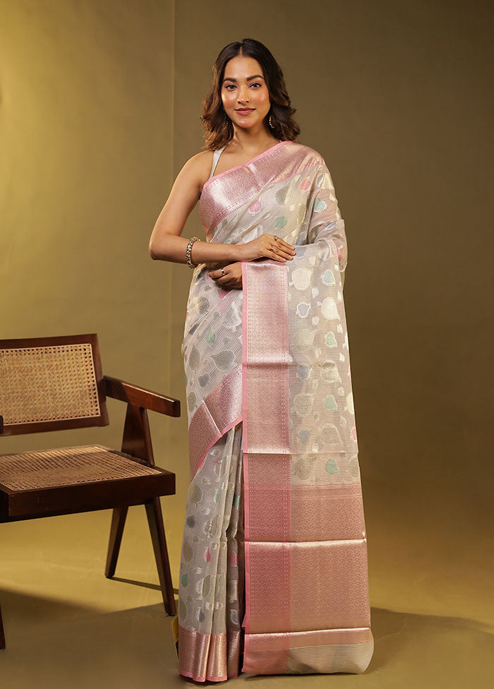 Pink Cotton Saree With Blouse Piece