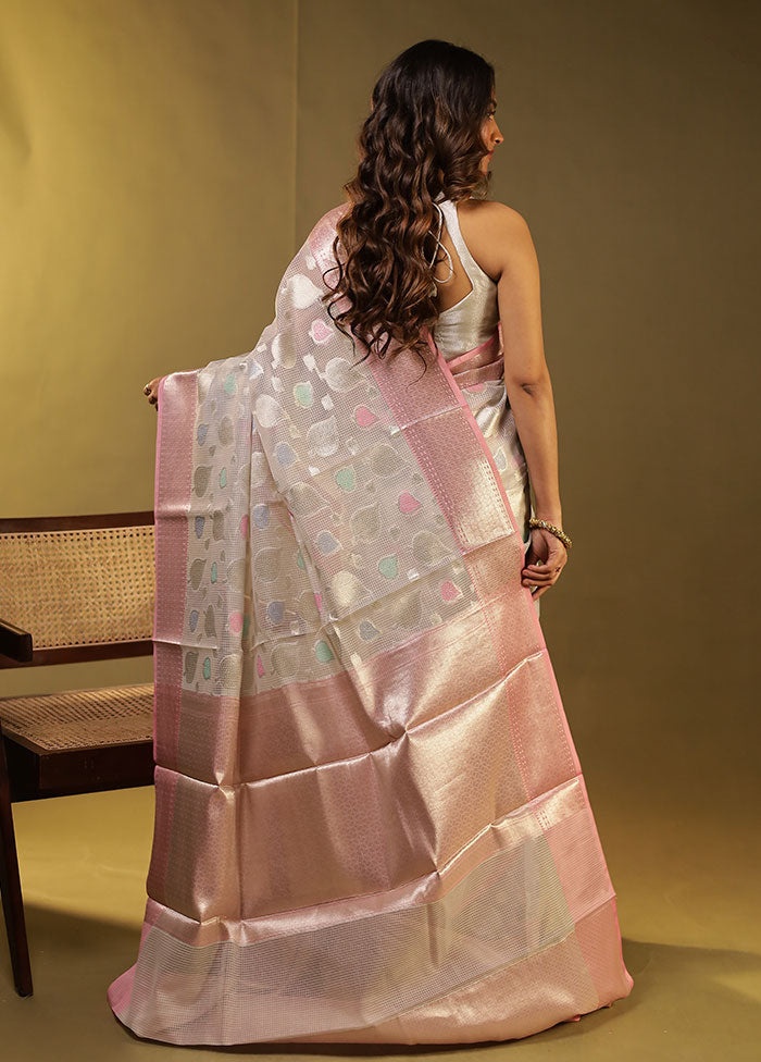 Pink Cotton Saree With Blouse Piece