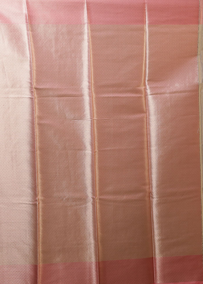 Pink Cotton Saree With Blouse Piece