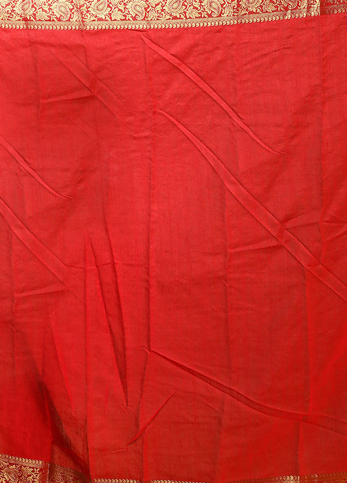 White Dupion Silk Saree With Blouse Piece