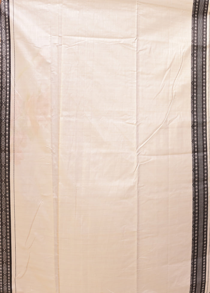 Cream Assam Silk Saree With Blouse Piece