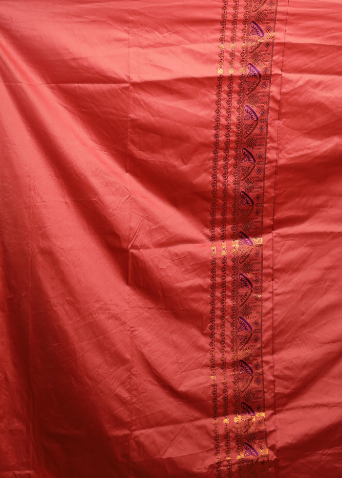 Pink Assam Silk Saree With Blouse Piece