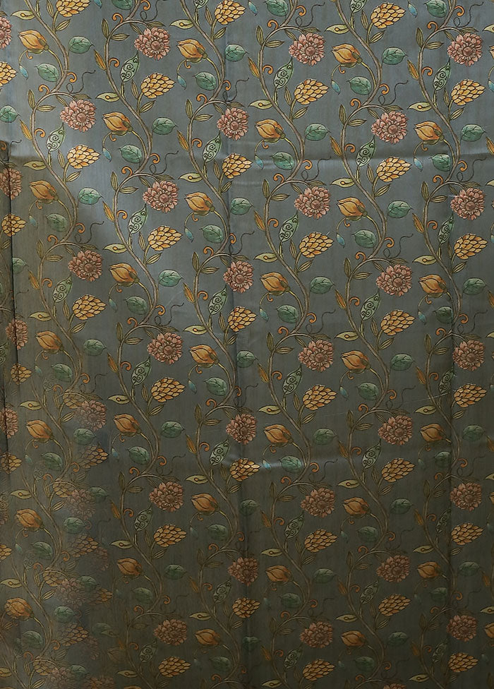 Blue Cotton Saree With Blouse Piece
