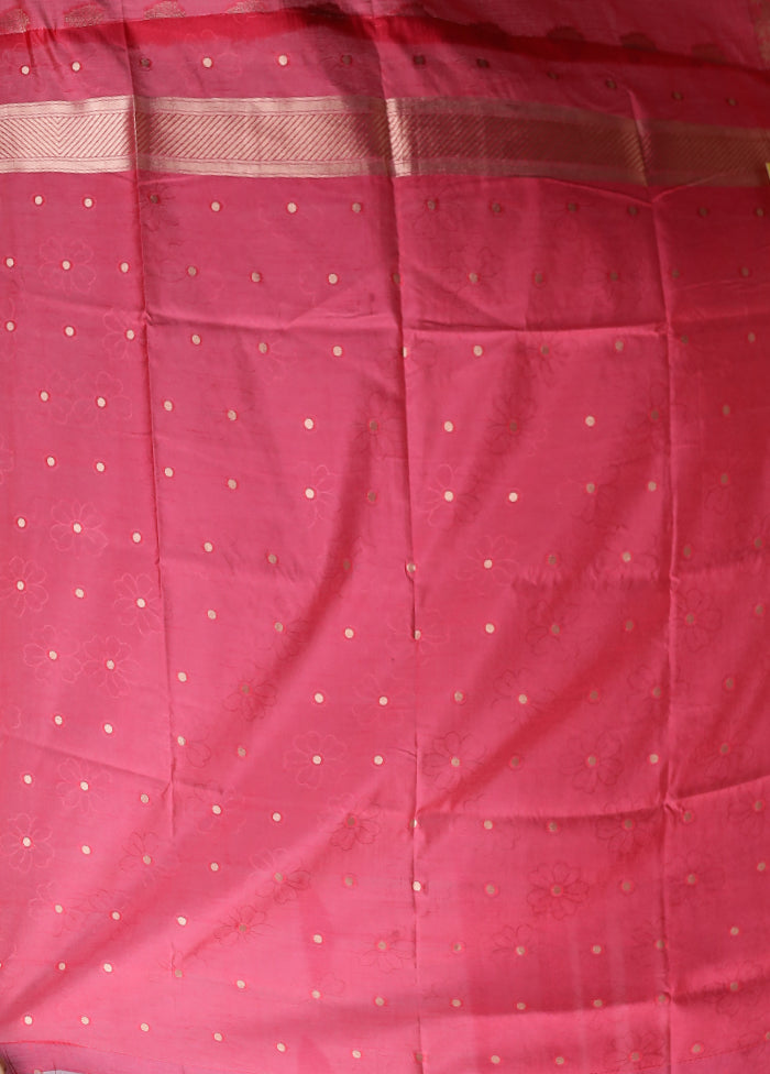 Pink Dupion Silk Saree With Blouse Piece