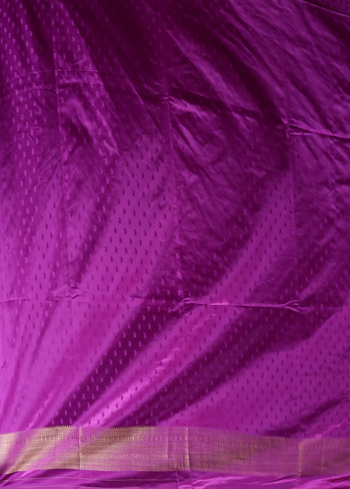 Purple Dupion Silk Saree With Blouse Piece