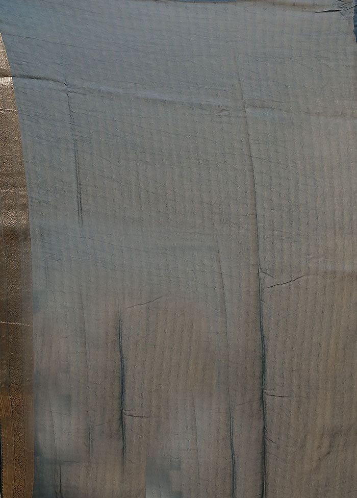 Blue Tissue Silk Saree With Blouse Piece