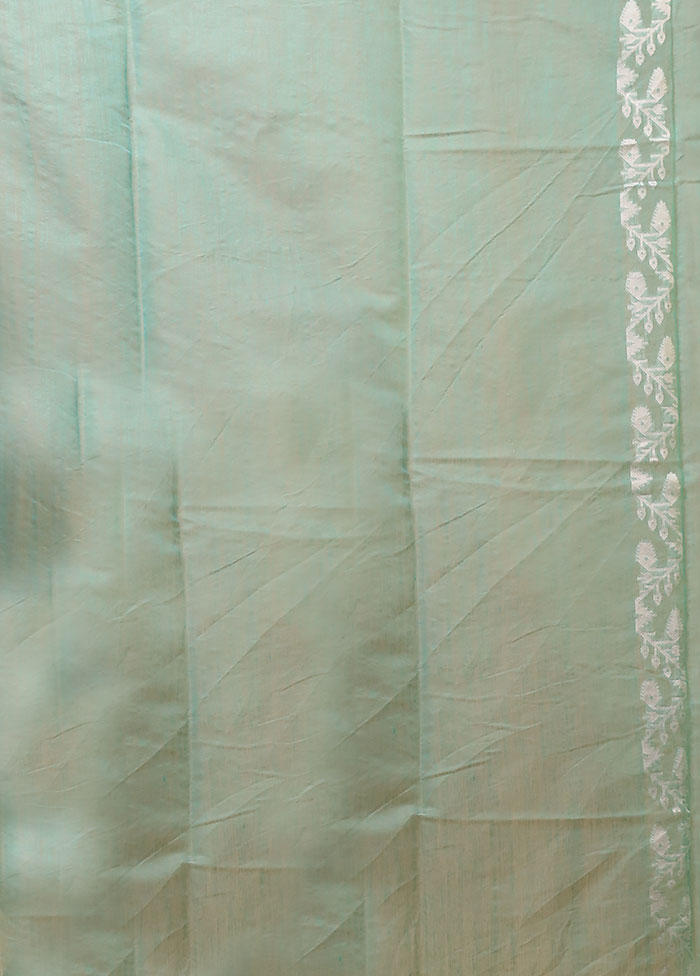 Blue Jamdani Cotton Saree Without Blouse Piece