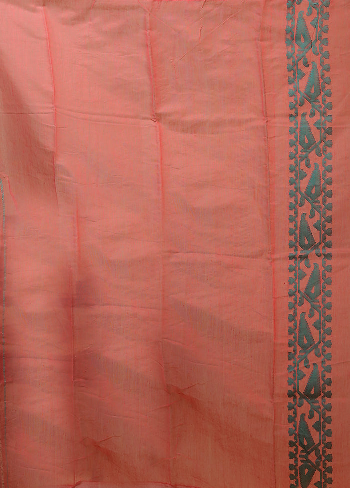 Pink Jamdani Cotton Saree Without Blouse Piece