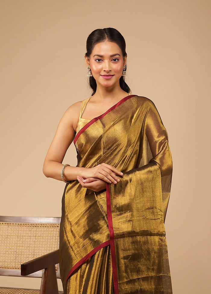 Green Tissue Silk Saree With Blouse Piece