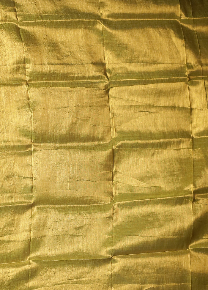 Green Tissue Silk Saree With Blouse Piece