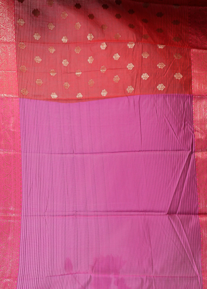 Red Cotton Saree With Blouse Piece