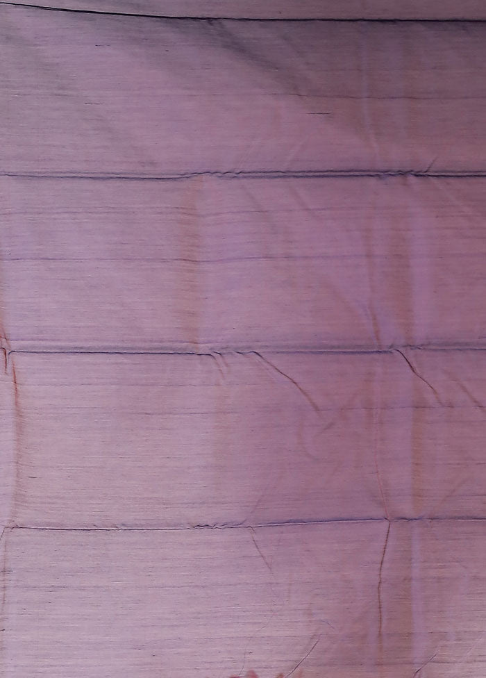 Purple Handloom Chanderi Pure Silk Saree With Blouse Piece