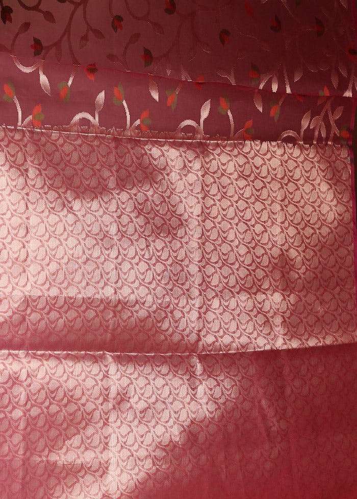 Pink Organza Saree With Blouse Piece