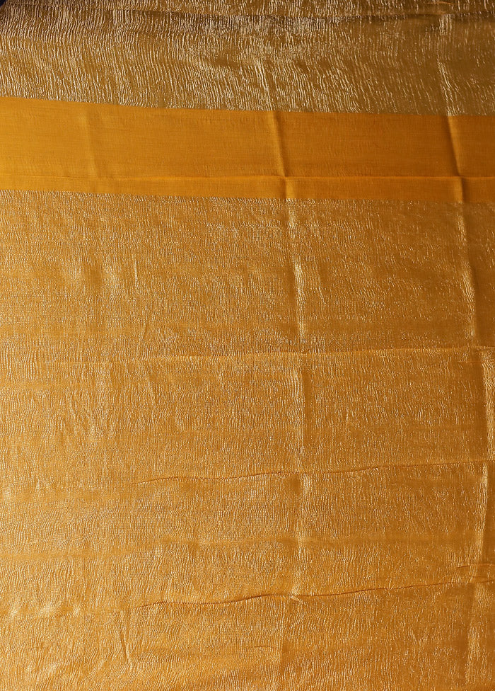 Yellow Handloom Pure Georgette Saree With Blouse Piece