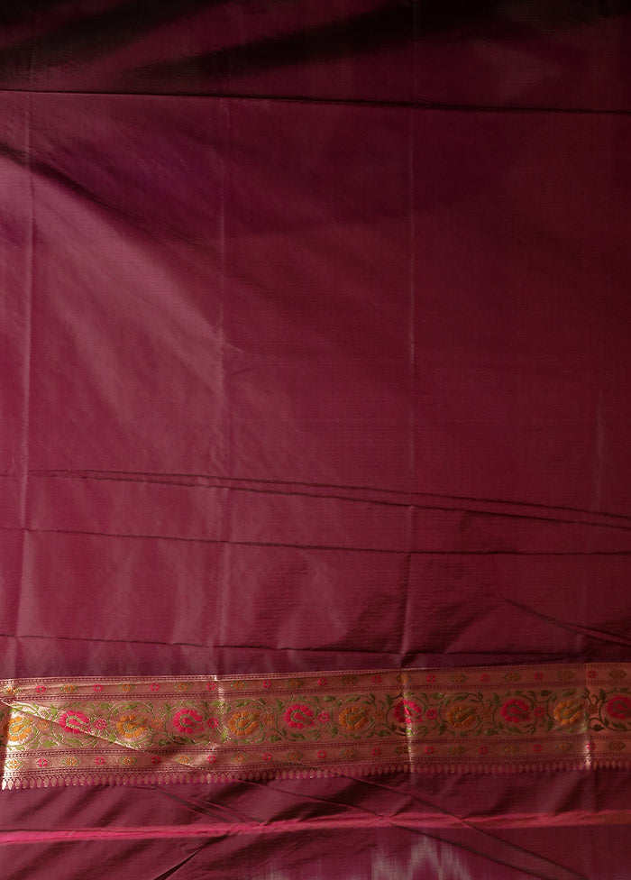 Purple Katan Silk Saree With Blouse Piece