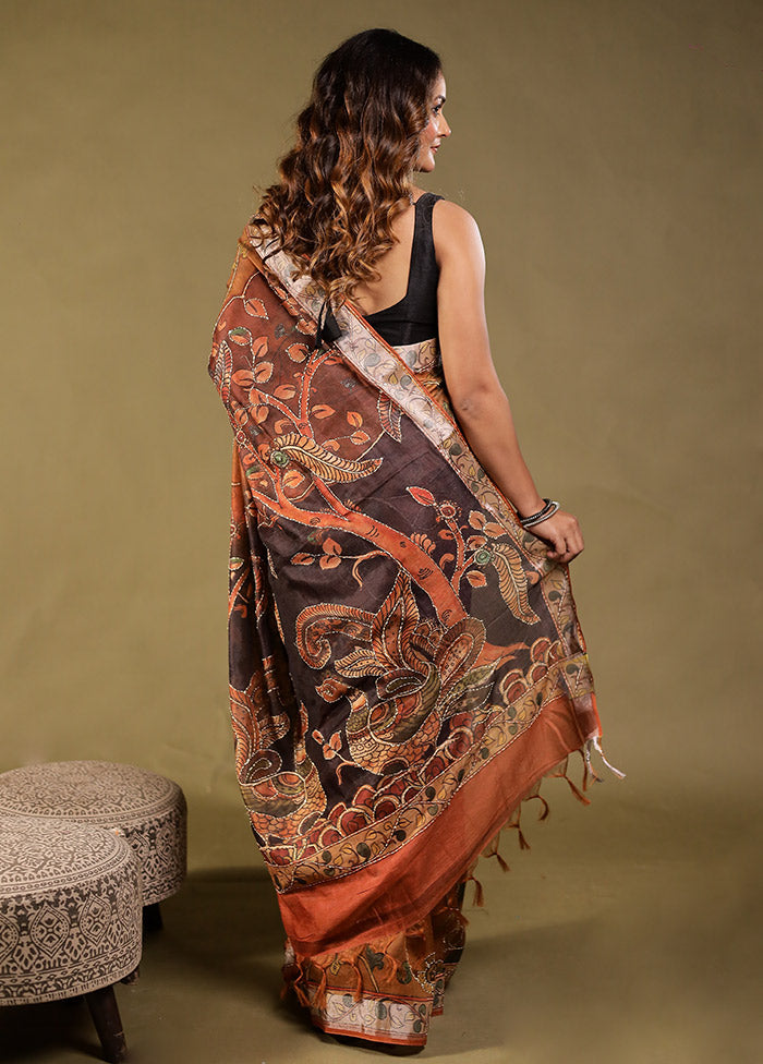 Multicolor Tussar Silk Saree With Blouse Piece