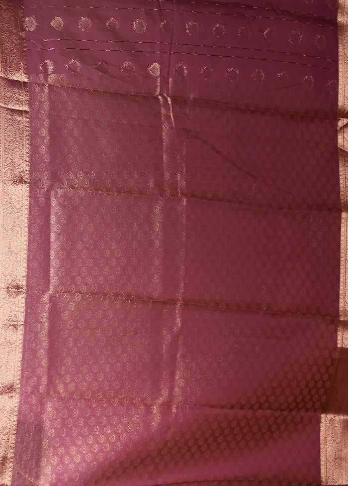 Purple Organza Saree With Blouse Piece