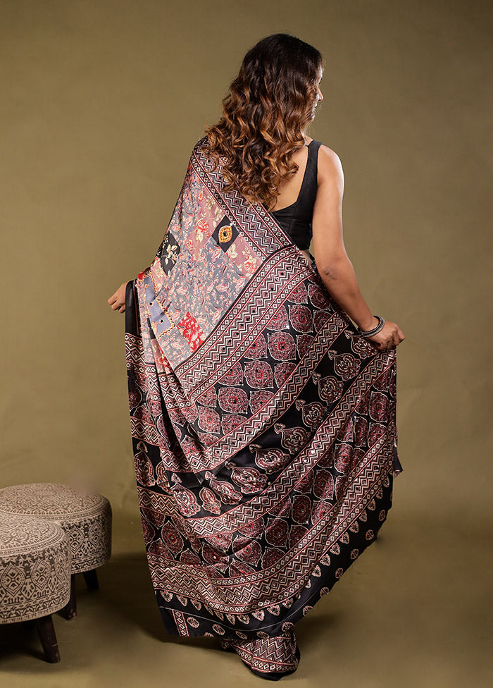Pink Printed Silk Saree Without Blouse Piece