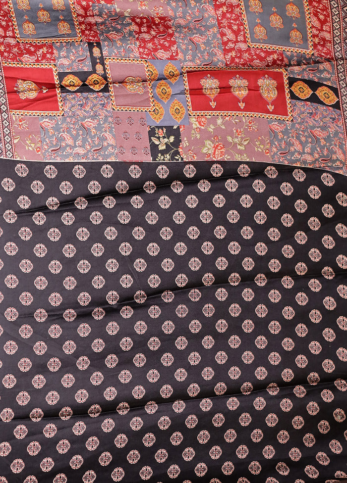 Pink Printed Silk Saree Without Blouse Piece