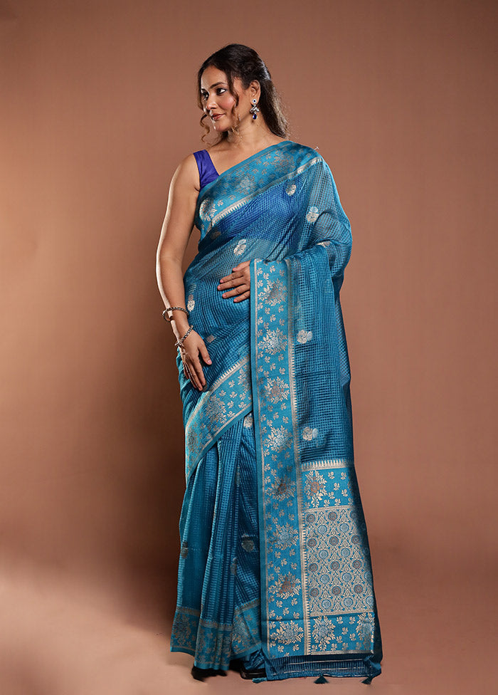 Green Cotton Saree With Blouse Piece