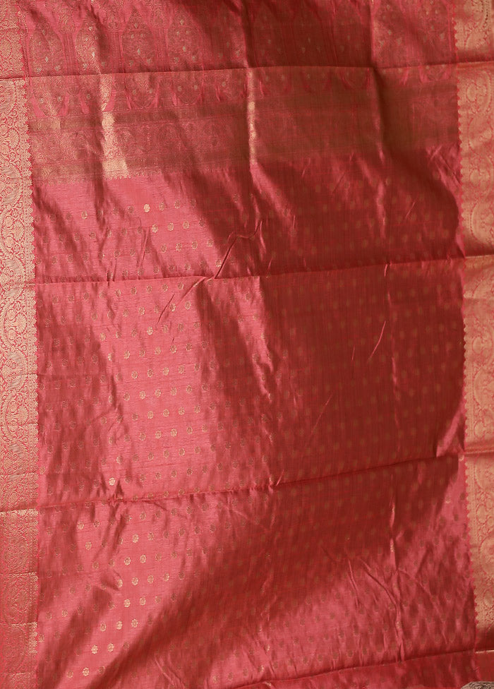 Pink Dupion Silk Saree With Blouse Piece