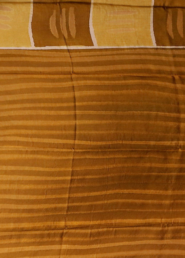 Cream Chanderi Silk Saree With Blouse Piece