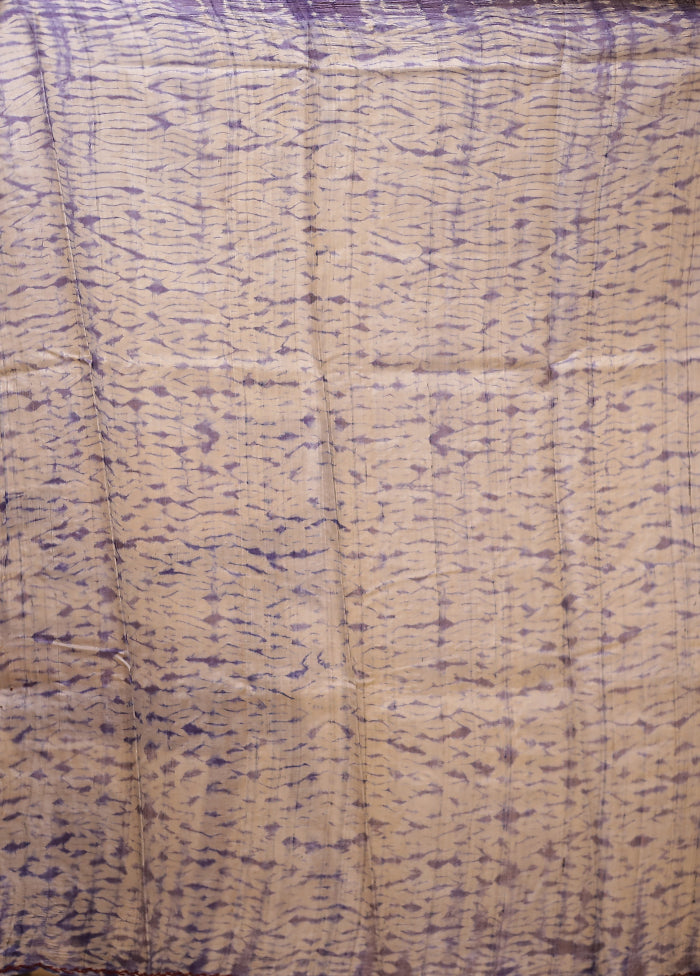Purple Handloom Tissue Pure Silk Saree With Blouse Piece