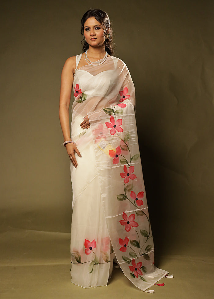 Mithi Dhoop Duo – Pink Cotton & Cream Organza Sarees