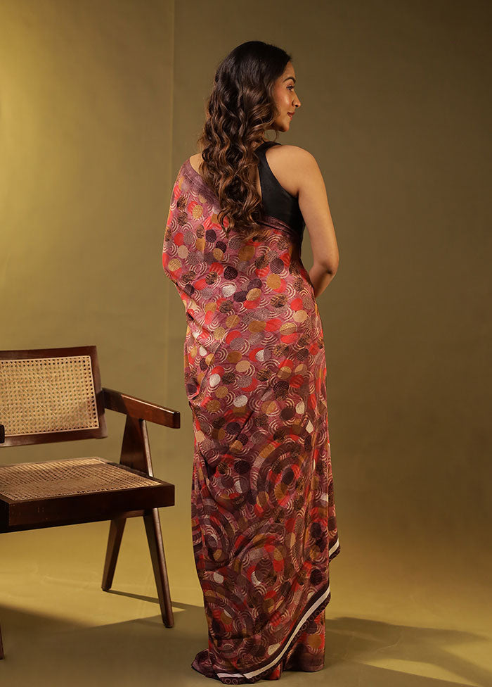 Purple Modal Silk Saree Without Blouse Piece