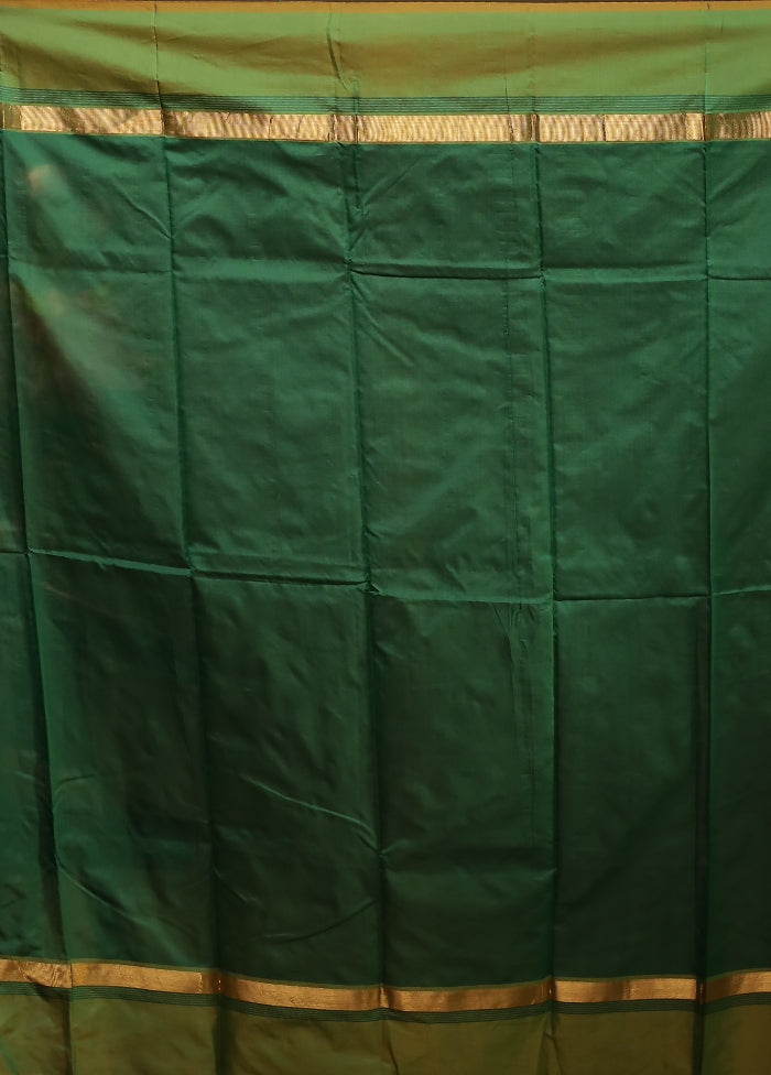 Green Kanjivaram Silk Saree With Blouse Piece