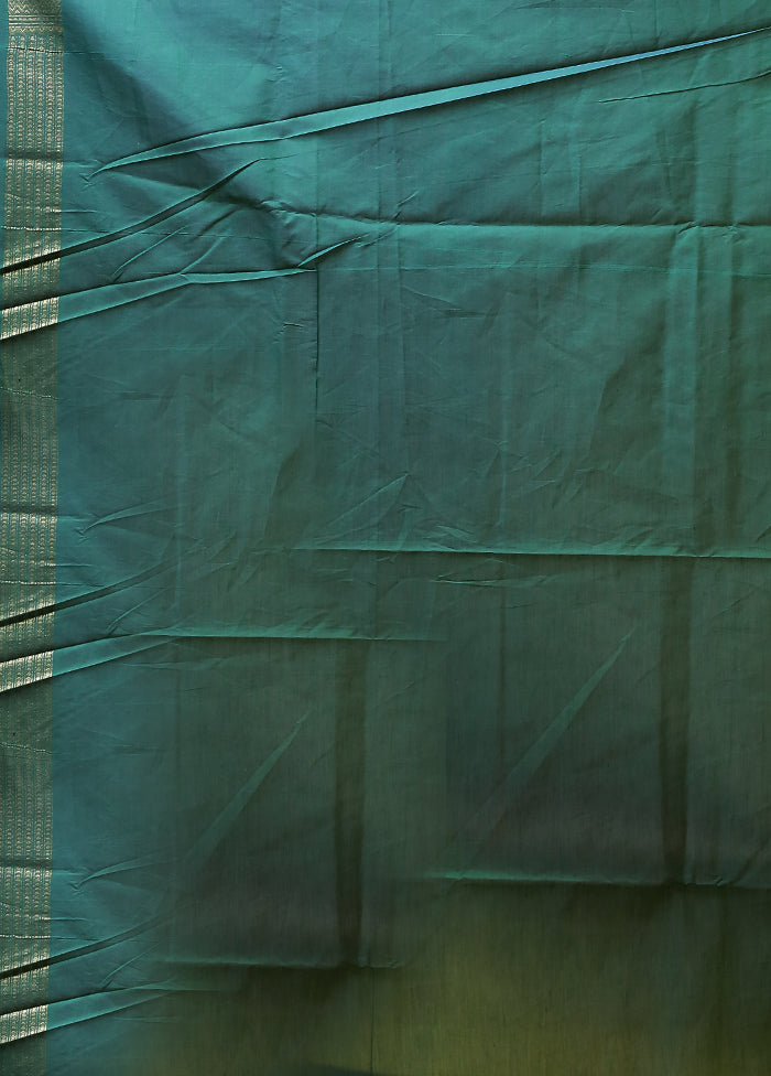 Green Kora Silk Saree With Blouse Piece