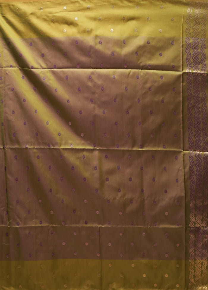 Purple Kanjivaram Silk Saree With Blouse Piece