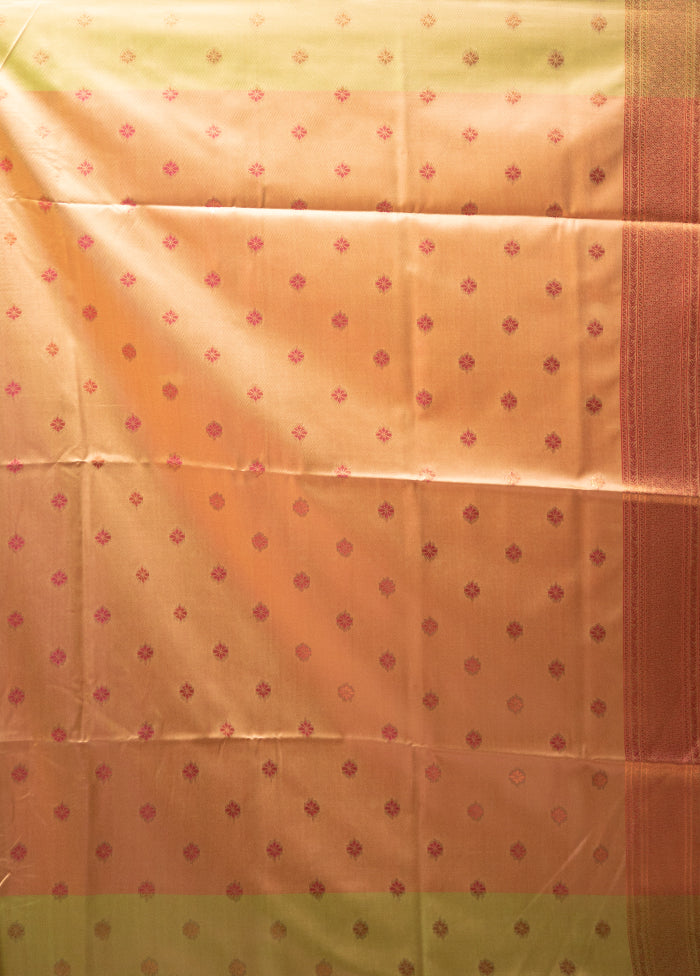 Pink Kanjivaram Silk Saree With Blouse Piece