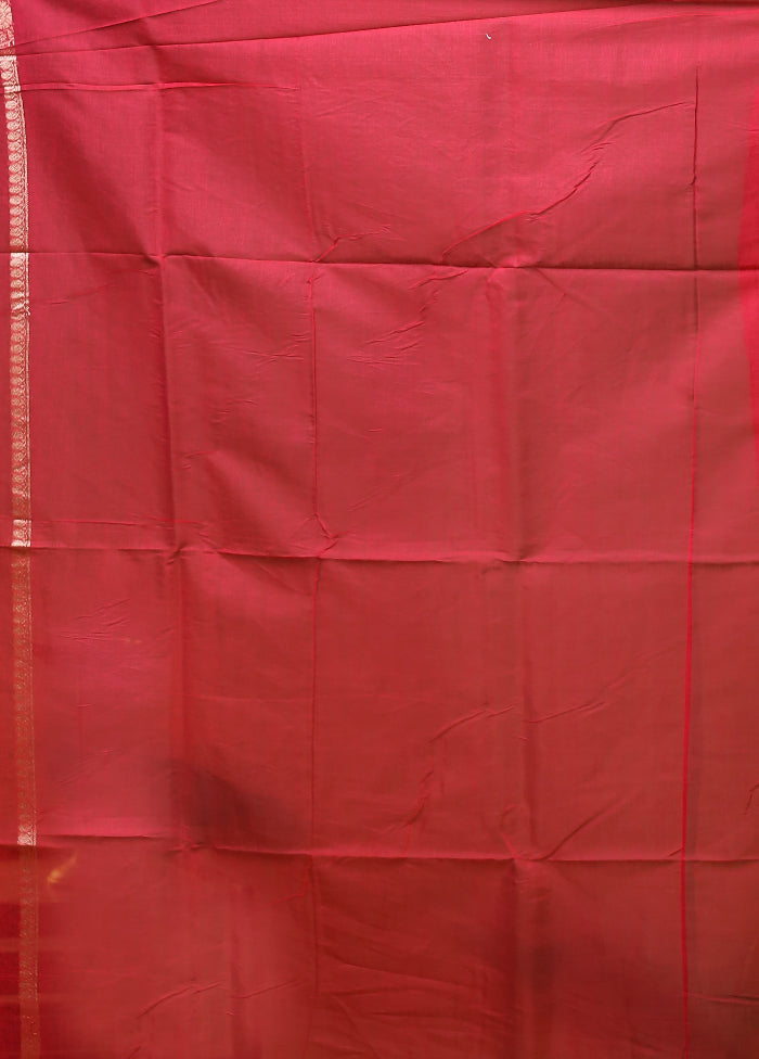 Pink Kora Silk Saree With Blouse Piece