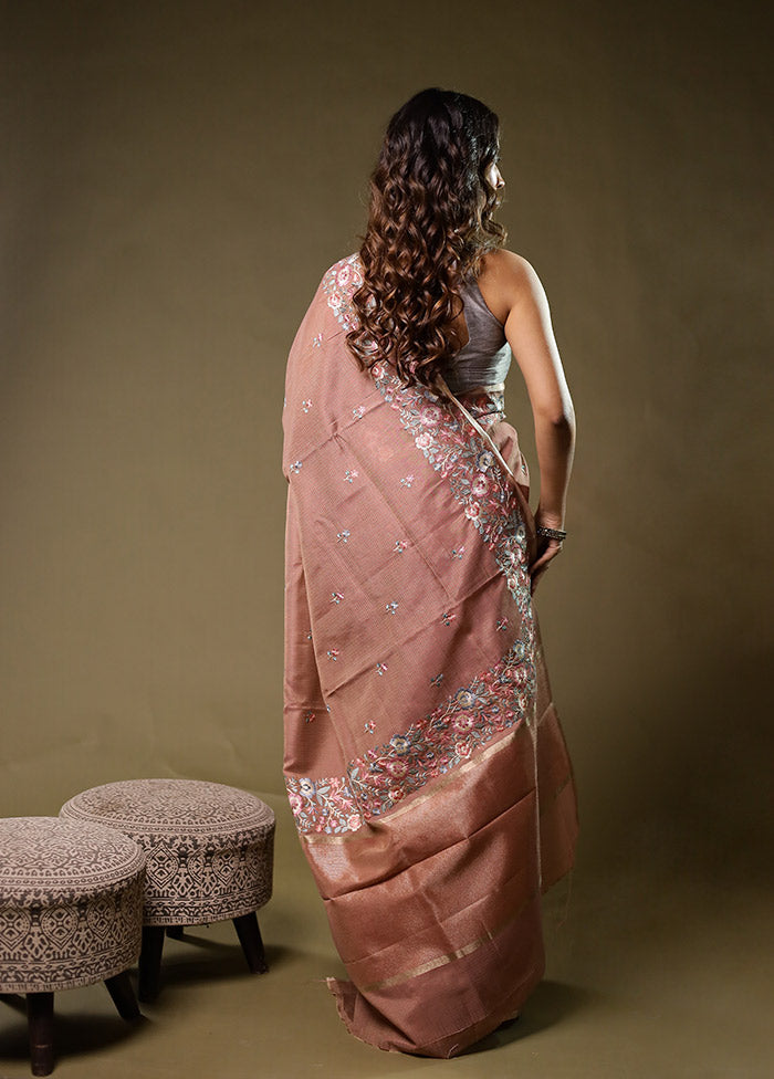 Purple Pure Cotton Saree With Blouse Piece