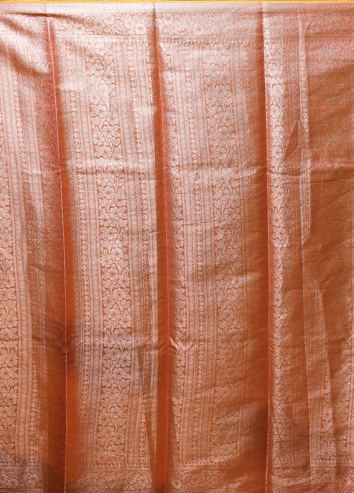 Pink Kora Silk Saree With Blouse Piece