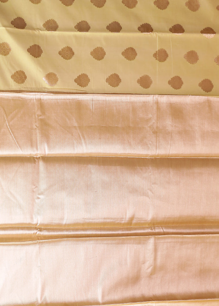 Yellow Kora Silk Saree With Blouse Piece