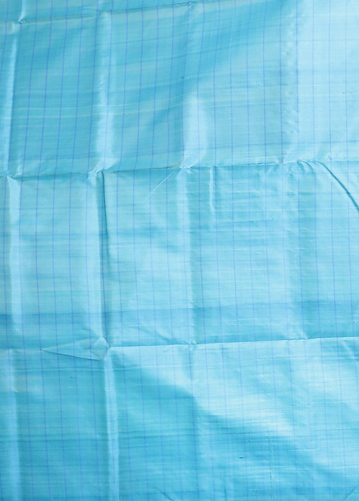 Blue Kalakethra Pure Silk Saree With Blouse Piece