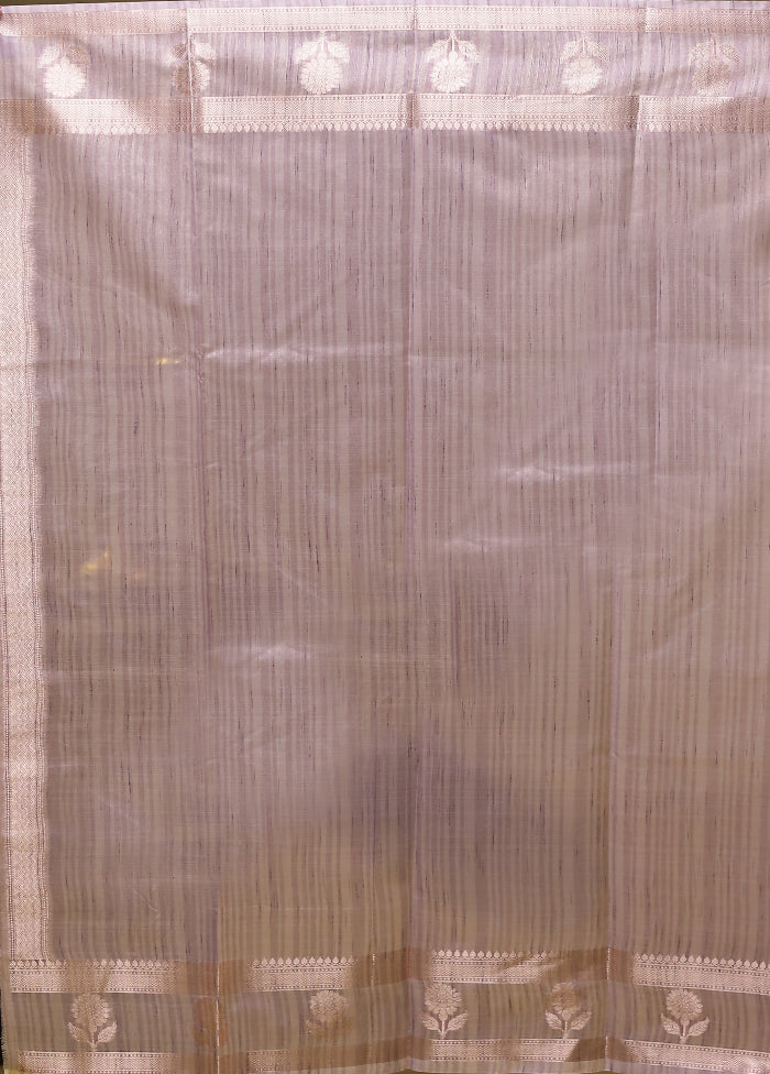 Purple Kora Silk Saree With Blouse Piece