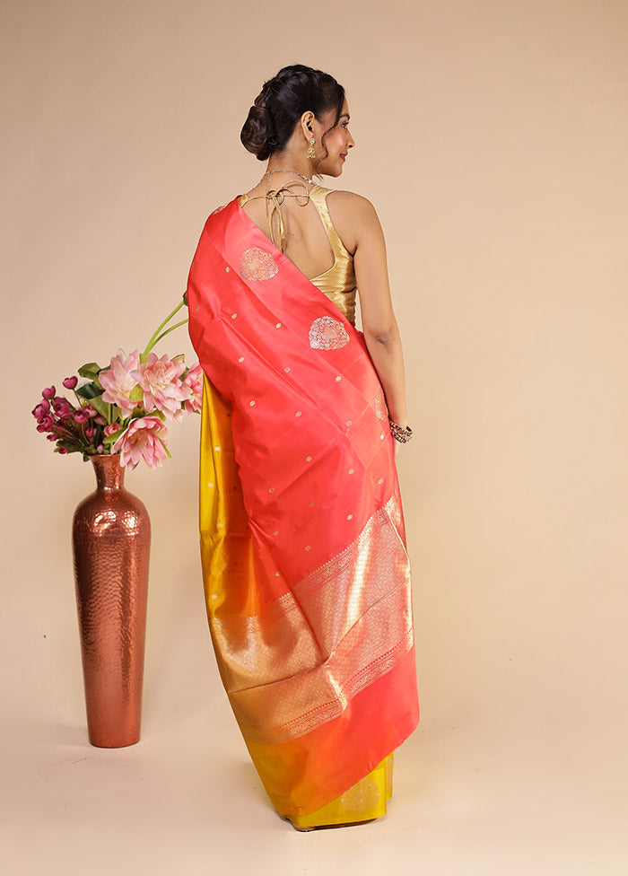 Pink Handloom Dupion Pure Silk Saree With Blouse Piece